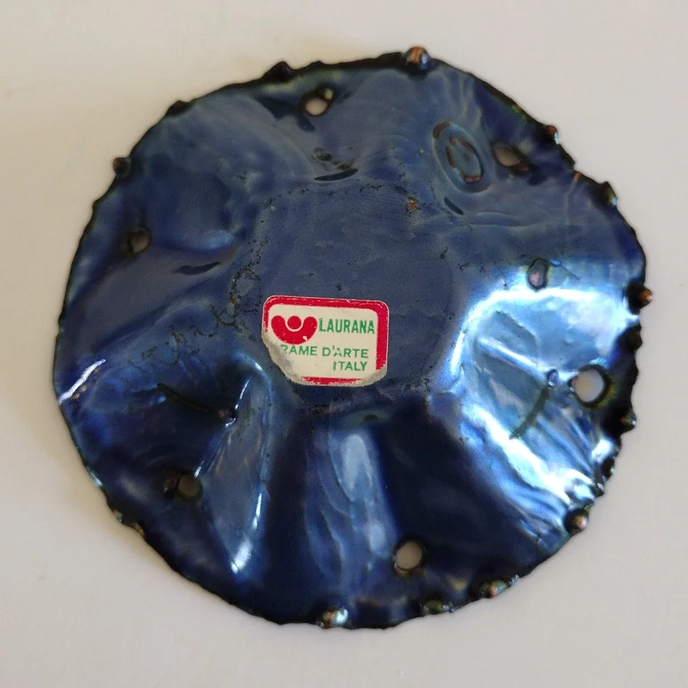 Enamel on Copper Bowl Franco Bastianelli for Laurana Rame D'Arte Italy